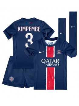 Paris Saint-Germain Presnel Kimpembe #3 Heimtrikotsatz für Kinder 2024-25 Kurzarm (+ Kurze Hosen)